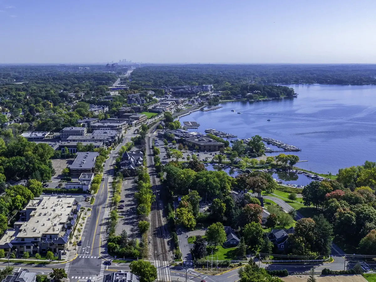 Downtown Wayzata and Wayzata Bay on Lake Minnetonka