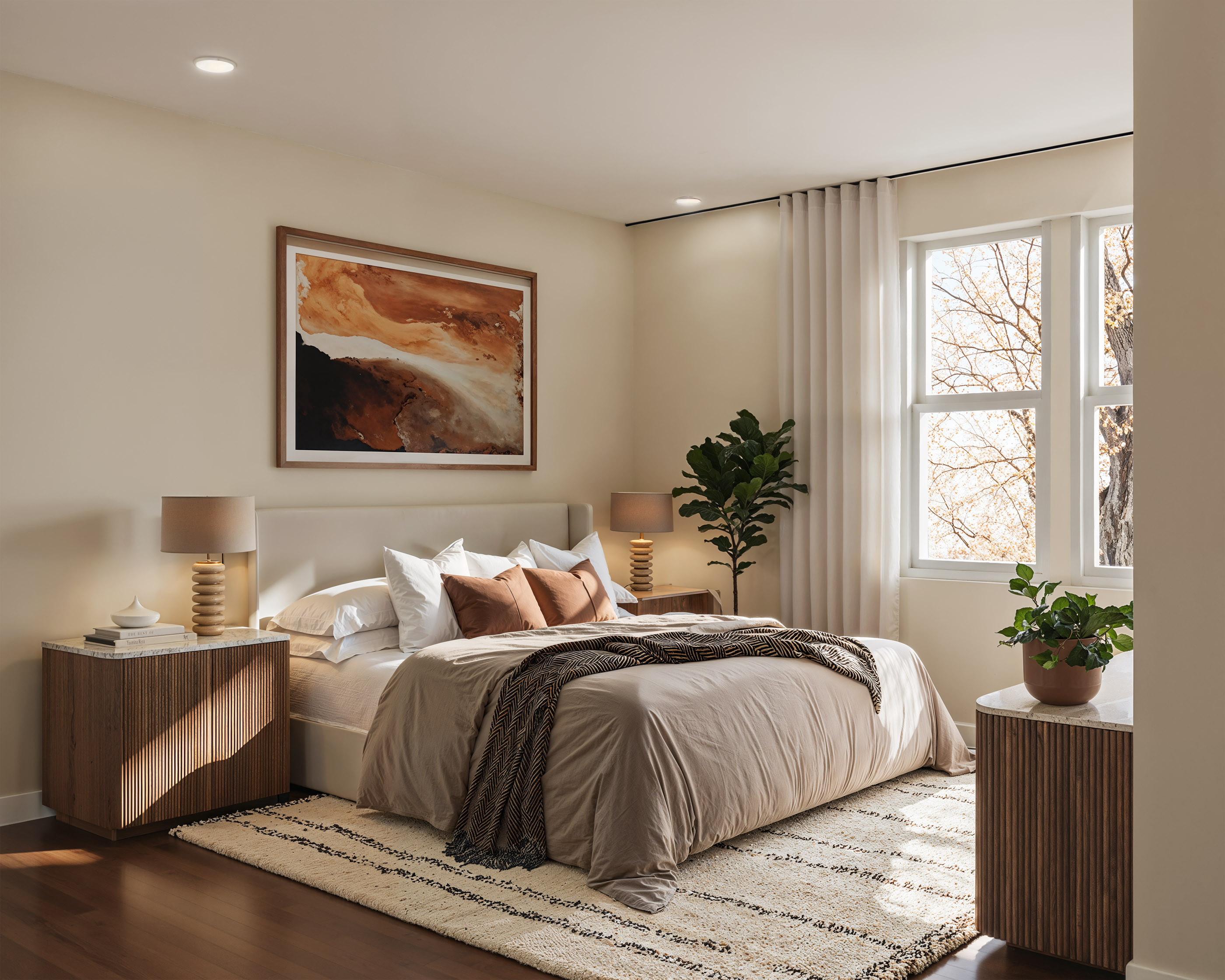 Bedroom in Unit C1 at Washburn House